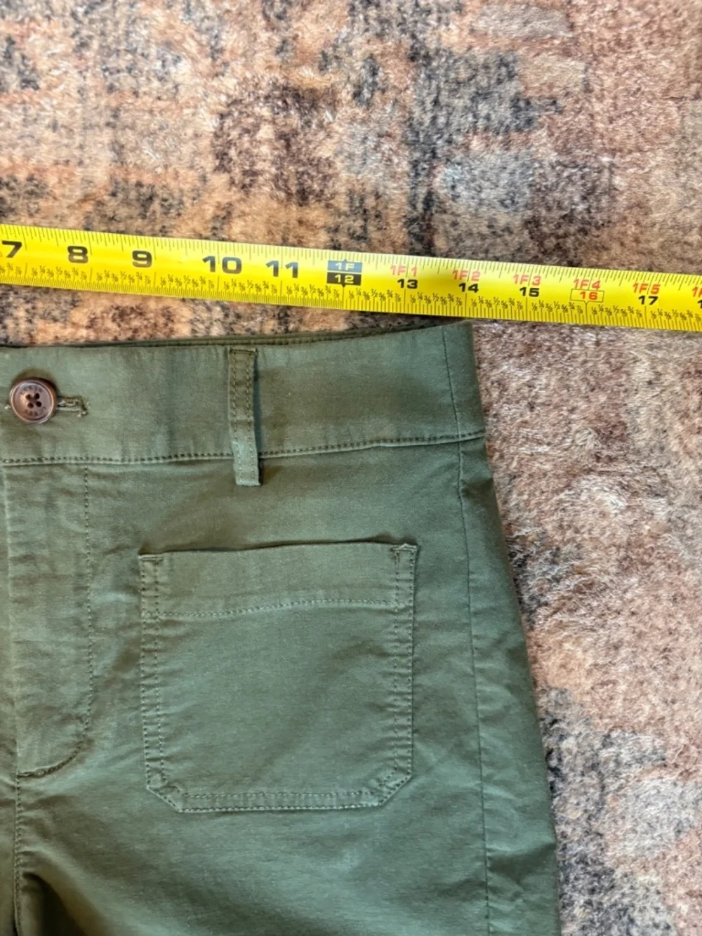 J. Crew Women's Linen-Blend Lizzie Patch-Pocket Shorts Size 26 Army Green NWT